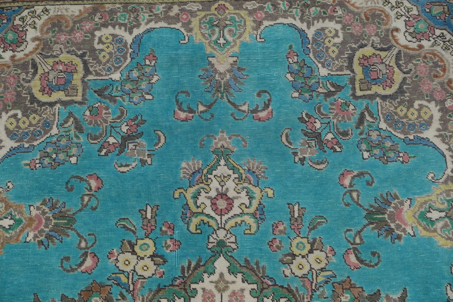 Turquoise Blue Tabriz Persian Area Rug 8x11