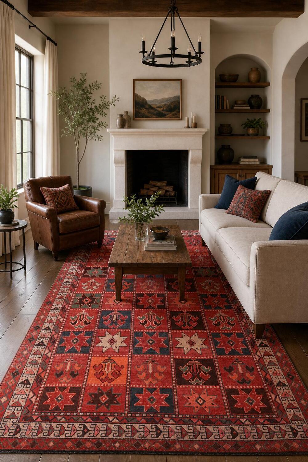 Handmade Wool Shiraz Persian Area Rug 5x9