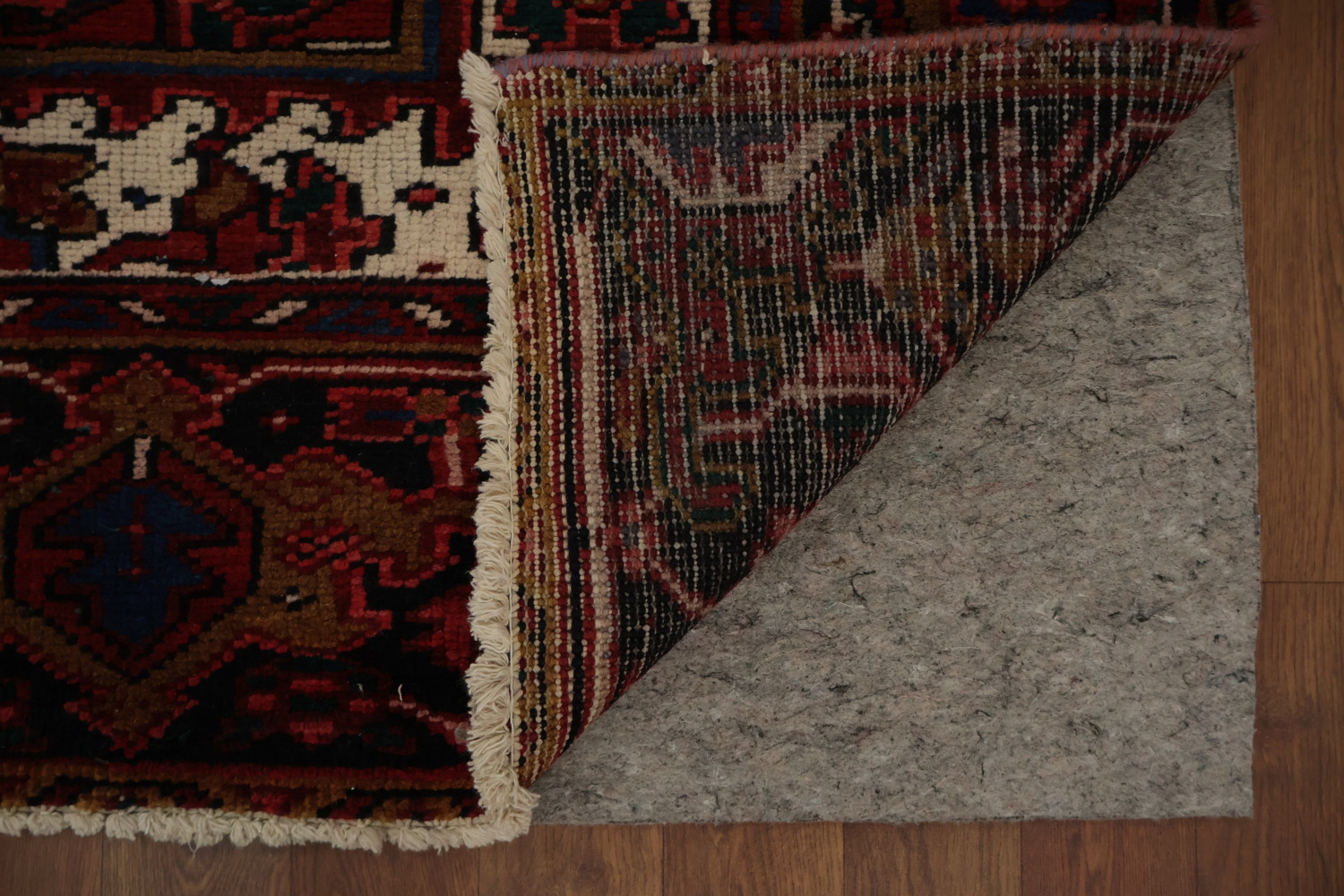 Vintage Heriz Persian Area Rug 7x11 with Timeless Geometric Patterns