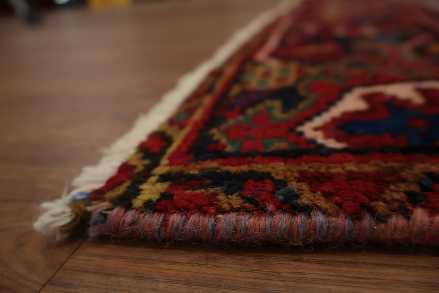 Vintage Heriz Persian Area Rug 7x11 with Timeless Geometric Patterns