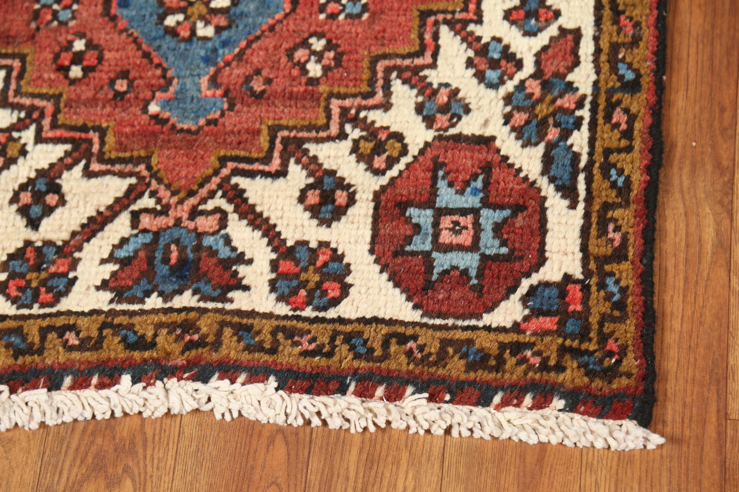 Pre-1900 Vegetable Dye Heriz Serapi Persian Runner Rug 2x11