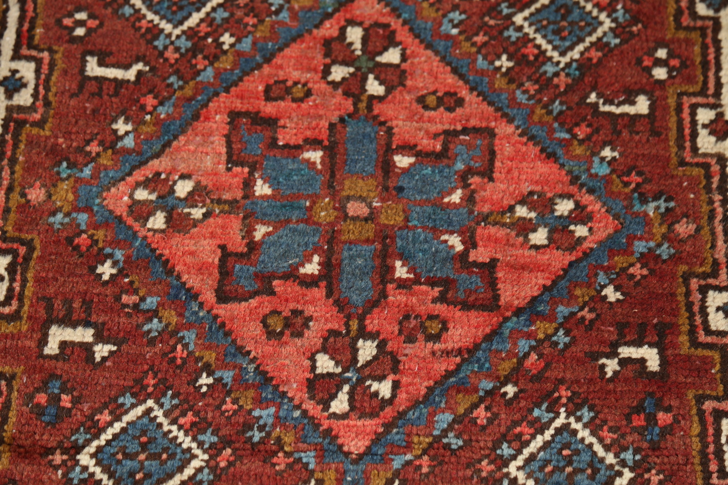 Pre-1900 Vegetable Dye Heriz Serapi Persian Runner Rug 2x11
