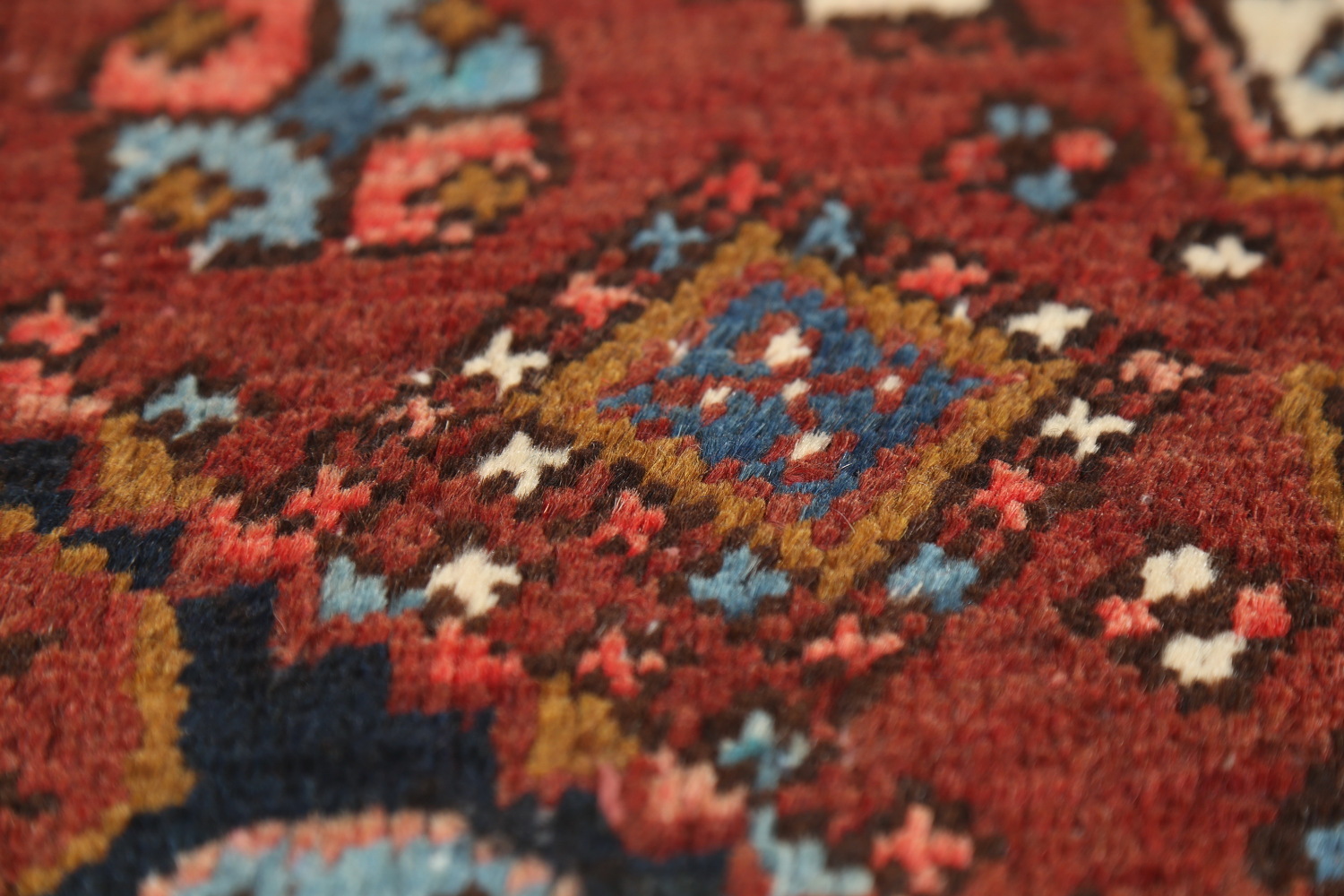Pre-1900 Vegetable Dye Heriz Serapi Persian Runner Rug 2x11