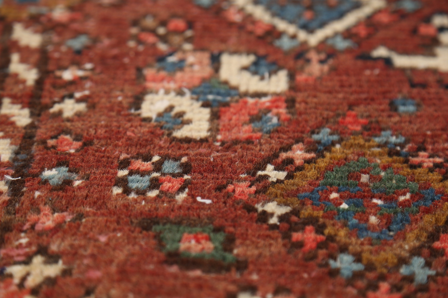 Pre-1900 Vegetable Dye Heriz Serapi Persian Runner Rug 2x11