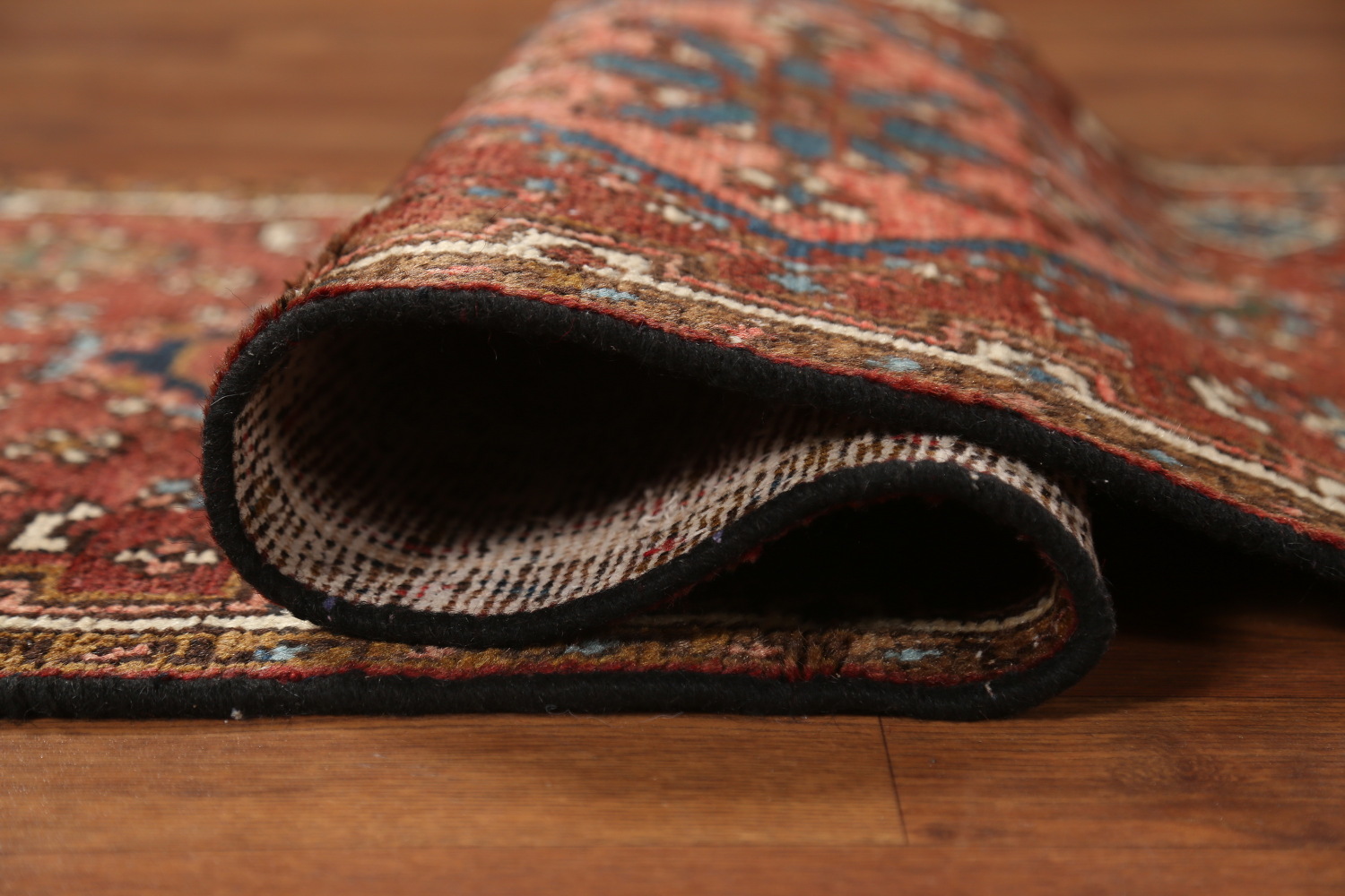 Pre-1900 Vegetable Dye Heriz Serapi Persian Runner Rug 2x11