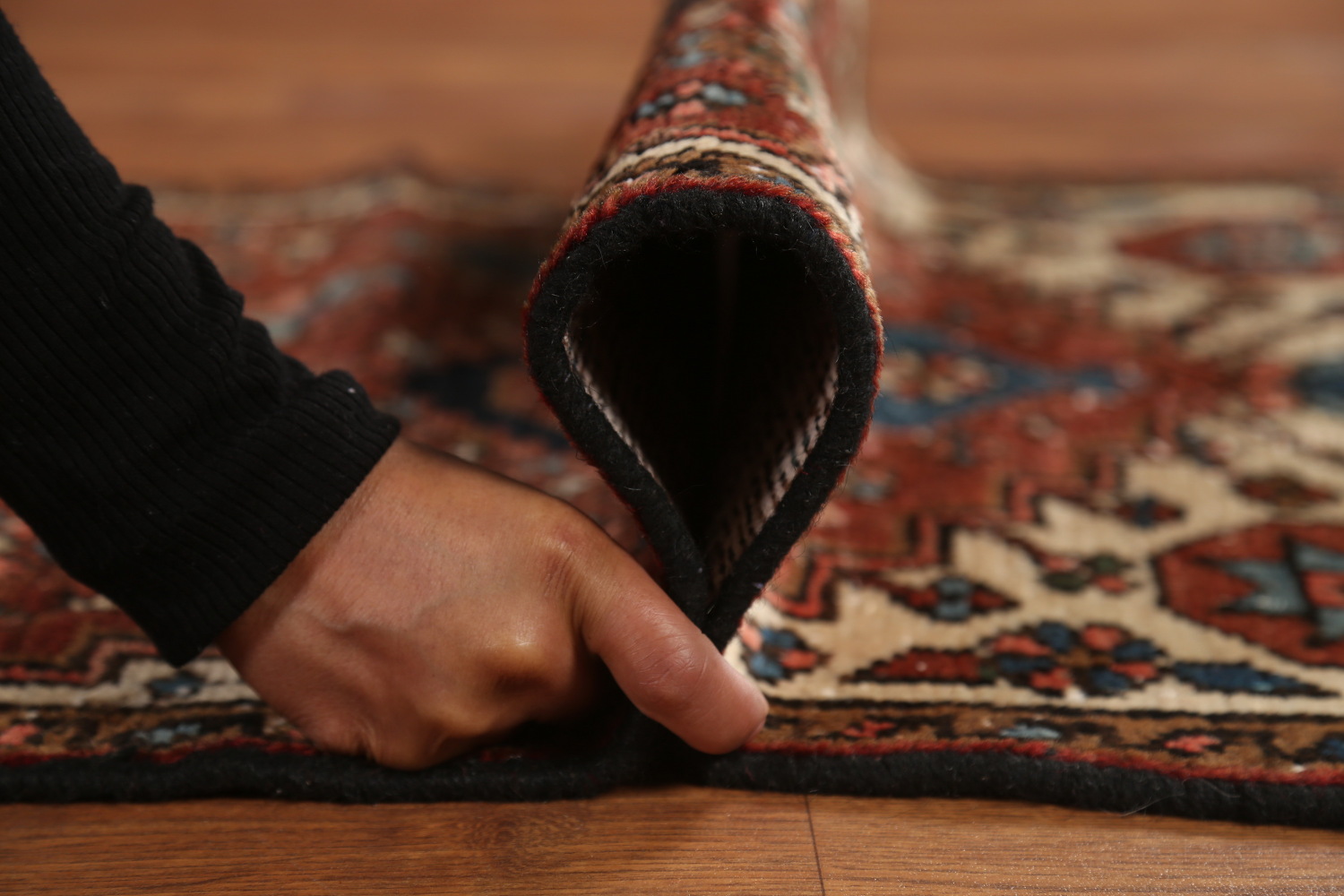Pre-1900 Vegetable Dye Heriz Serapi Persian Runner Rug 2x11