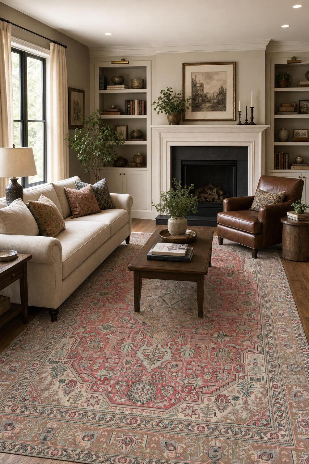 Geometric Wool Tabriz Persian Area Rug 6x10