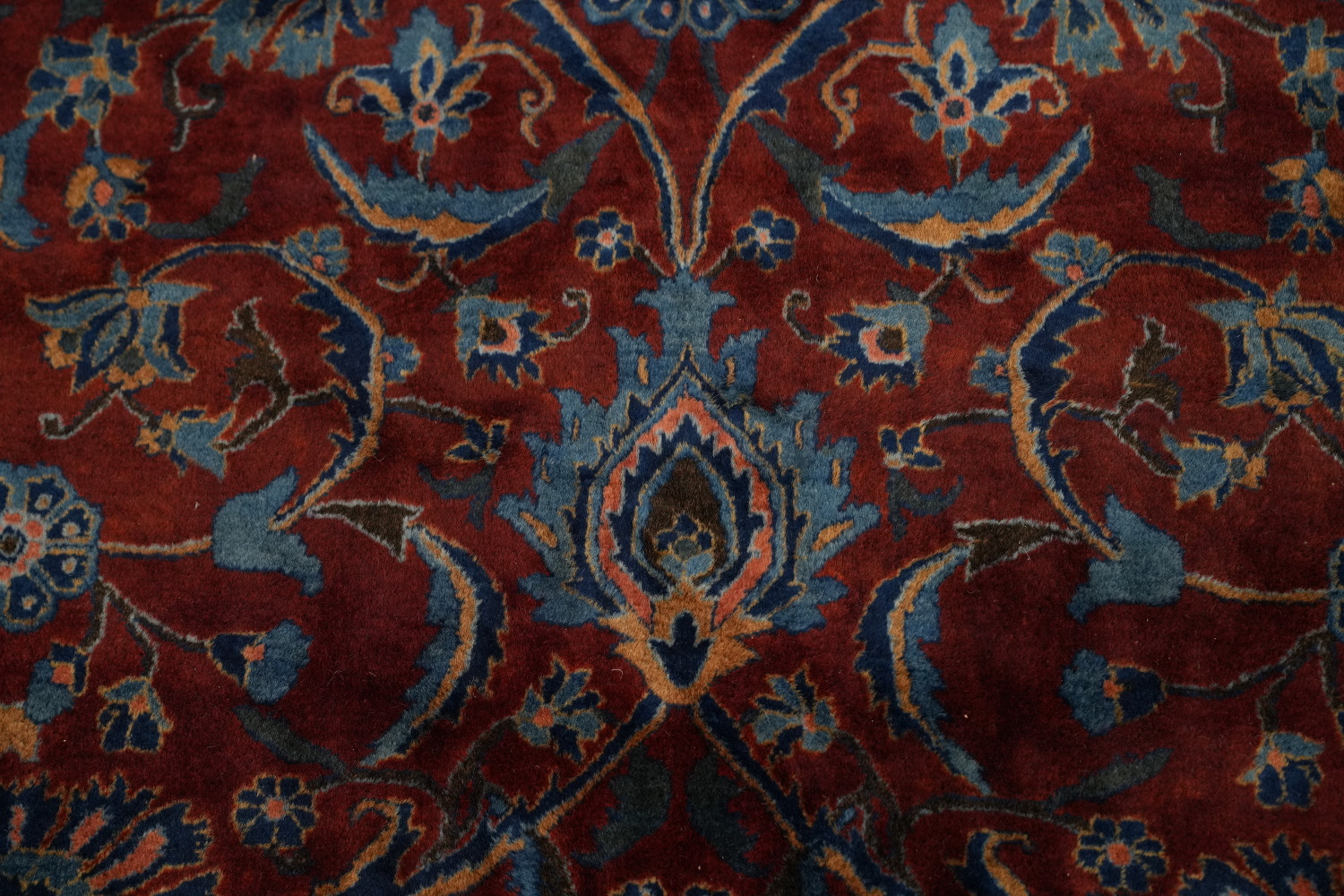 Antique Vegetable Dye Kashan Persian Large Rug 12x23