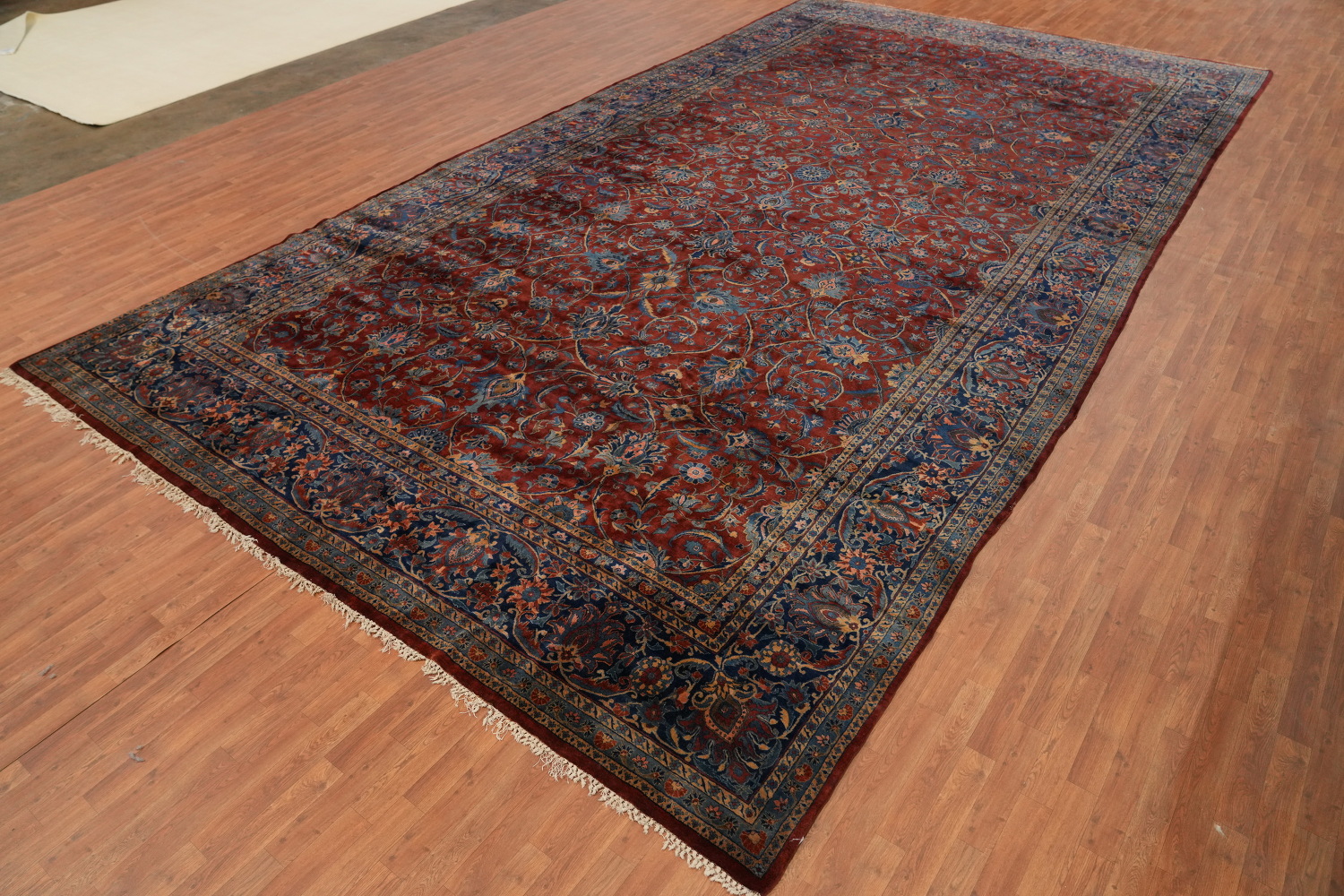 Antique Vegetable Dye Kashan Persian Large Rug 12x23