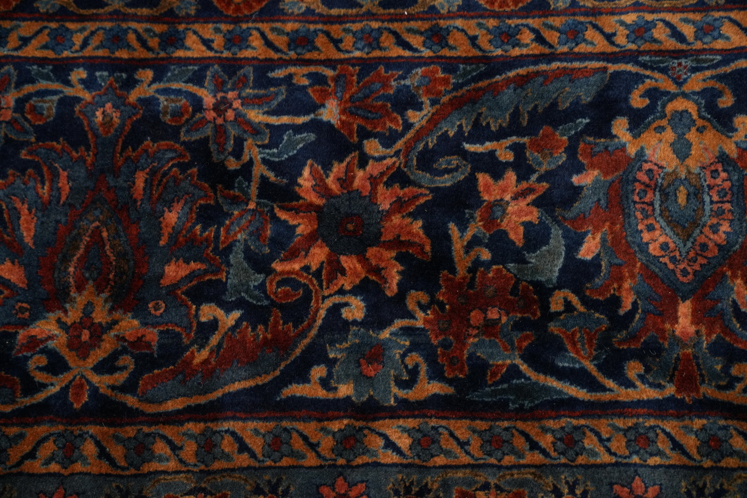 Antique Vegetable Dye Kashan Persian Large Rug 12x23