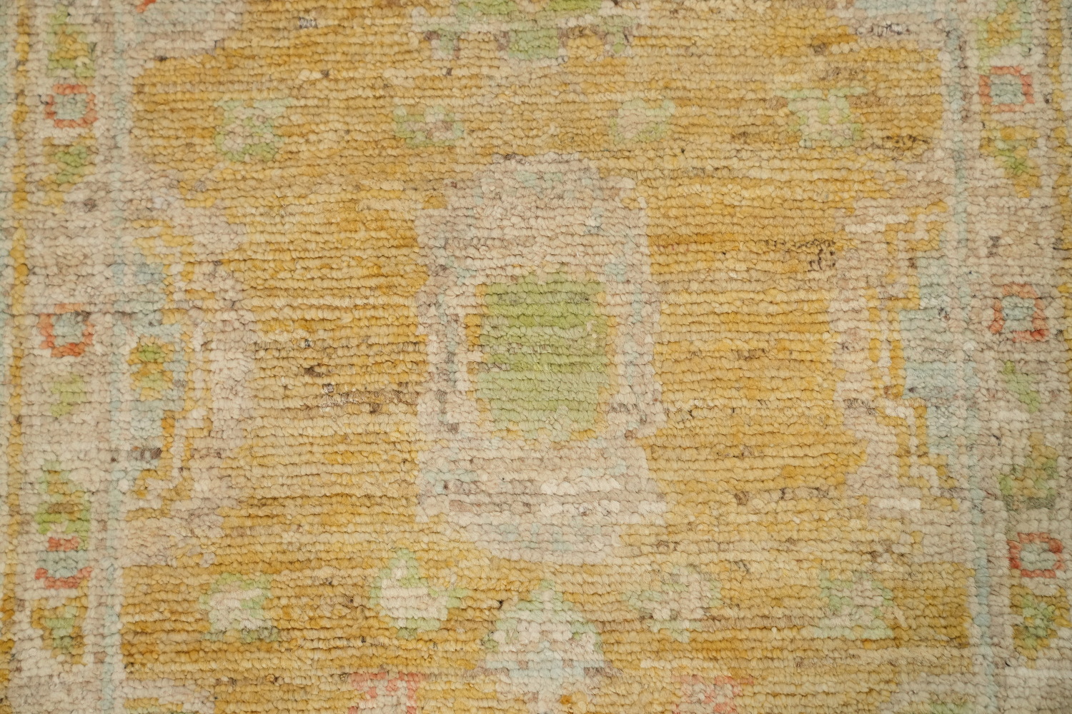 Vegetable Dye Oushak Turkish Runner Rug 3x12