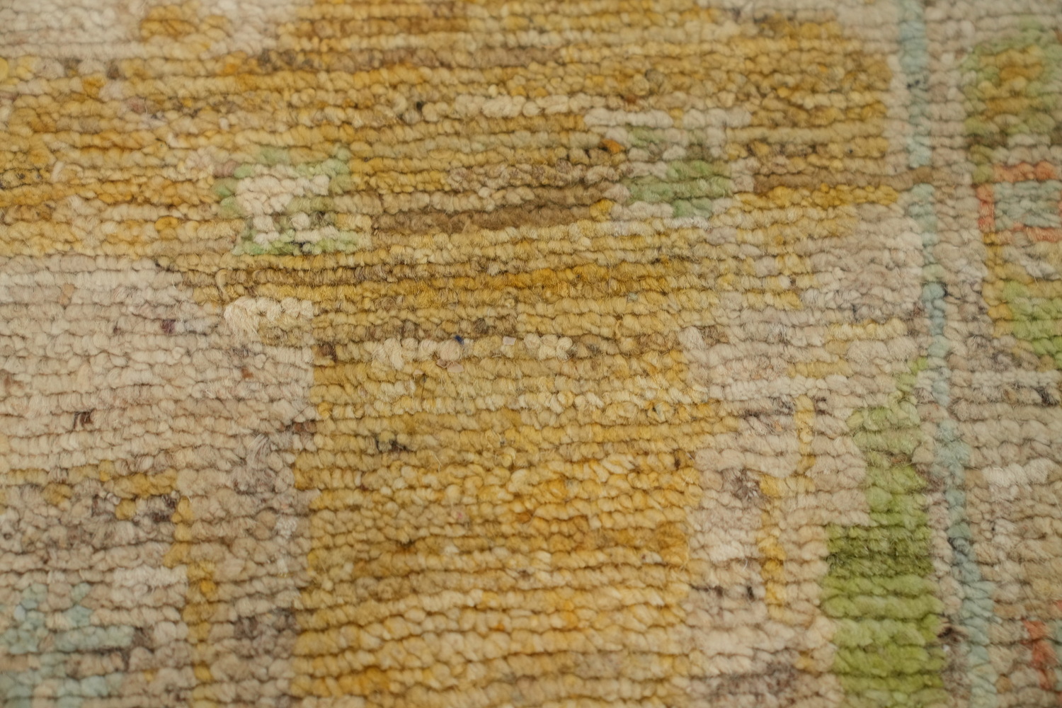 Vegetable Dye Oushak Turkish Runner Rug 3x12