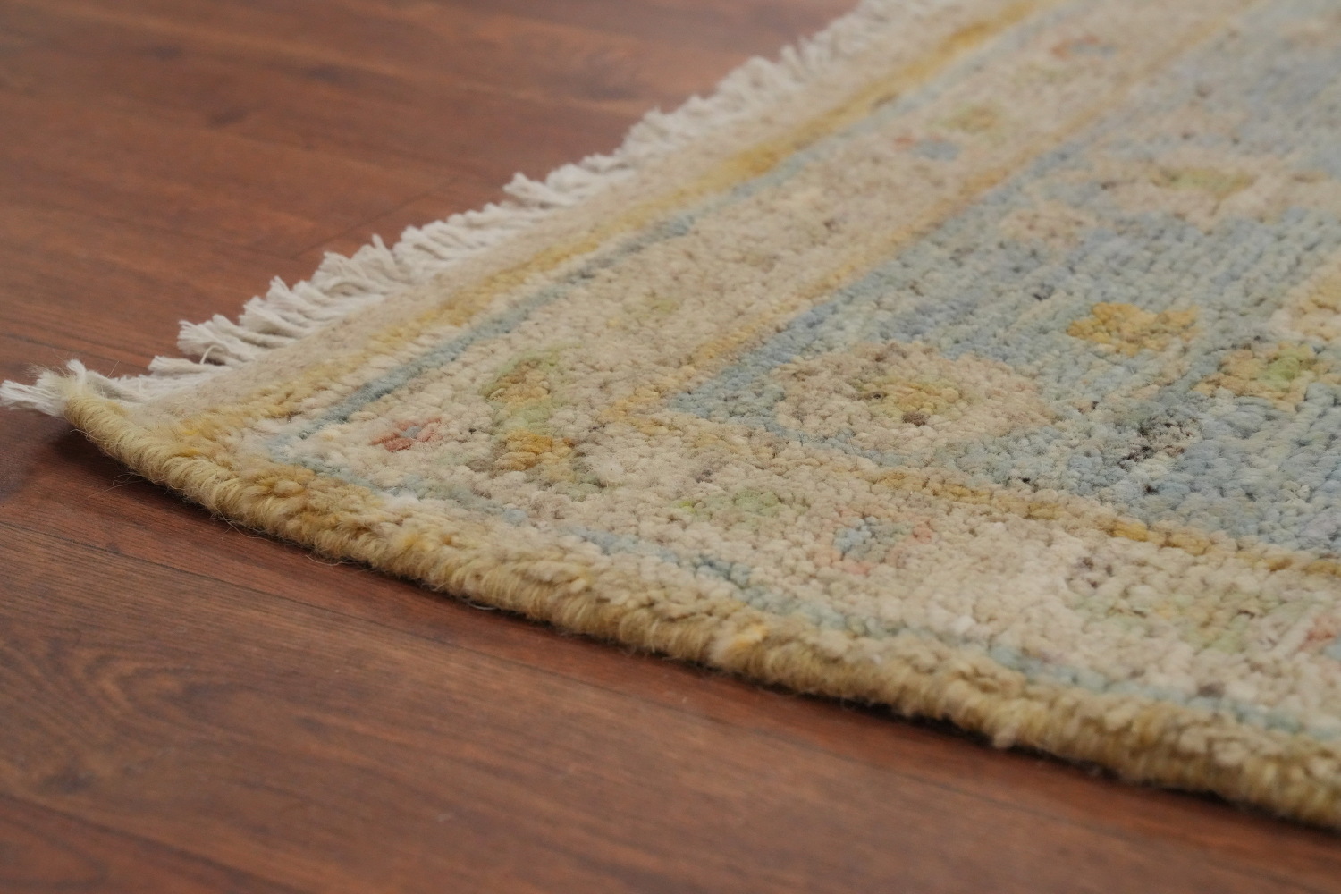 Vegetable Dye Oushak Turkish Runner Rug 3x12