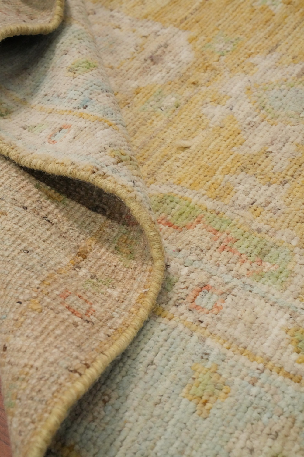 Vegetable Dye Oushak Turkish Runner Rug 3x12