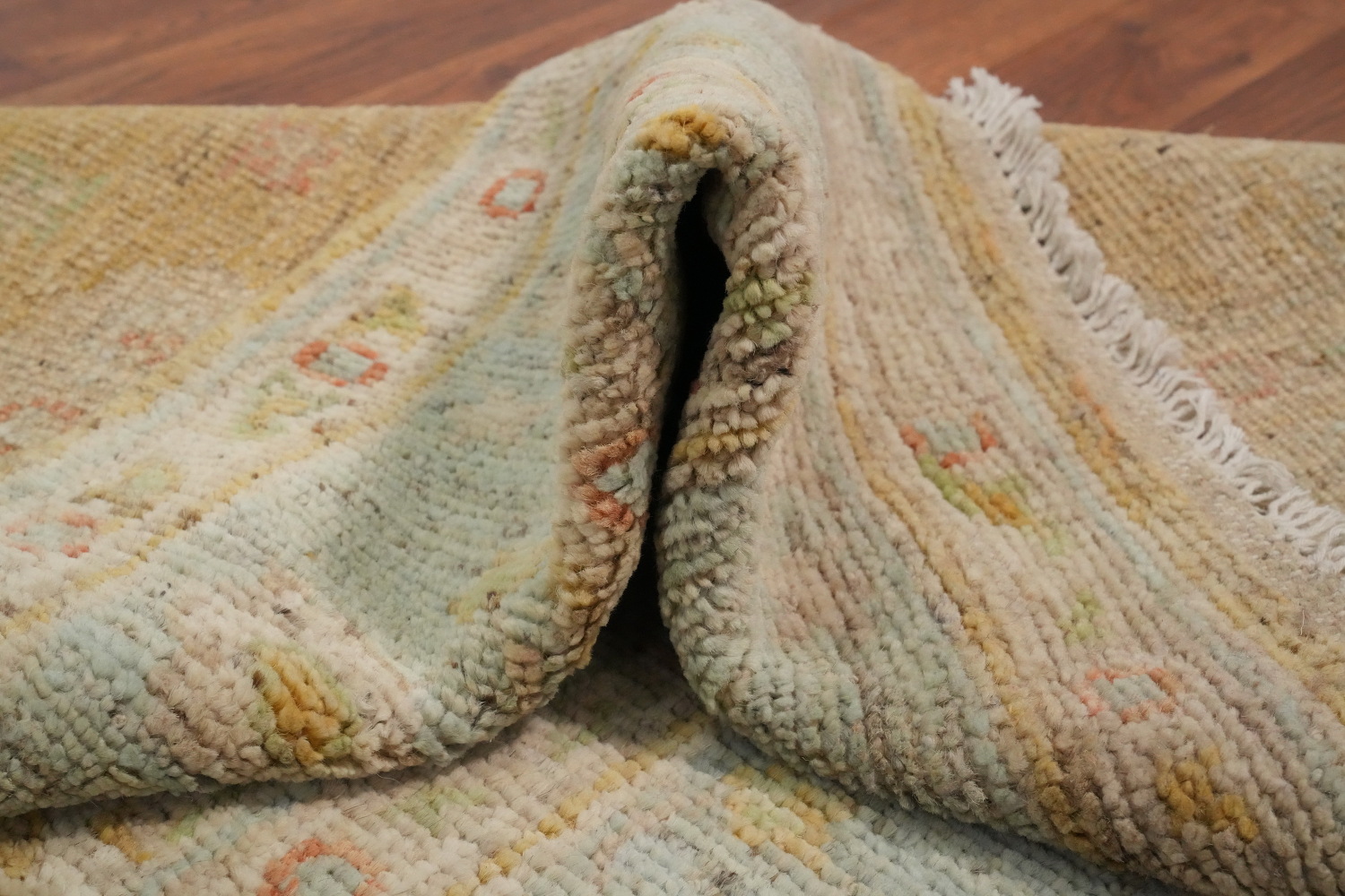 Vegetable Dye Oushak Turkish Runner Rug 3x12