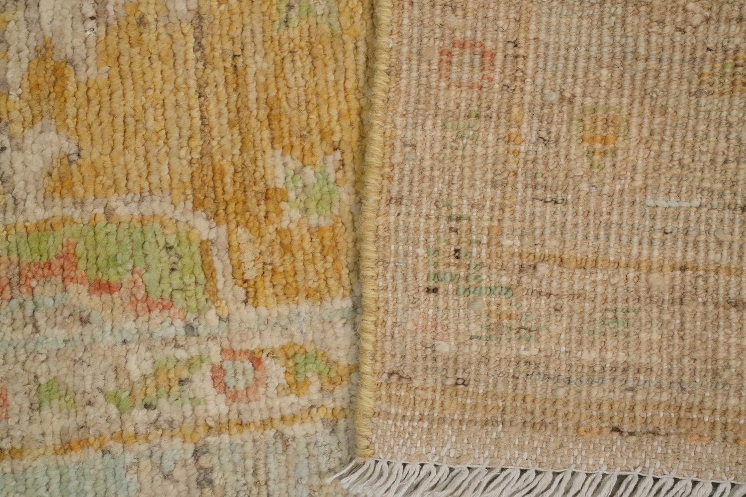 Vegetable Dye Oushak Turkish Runner Rug 3x12