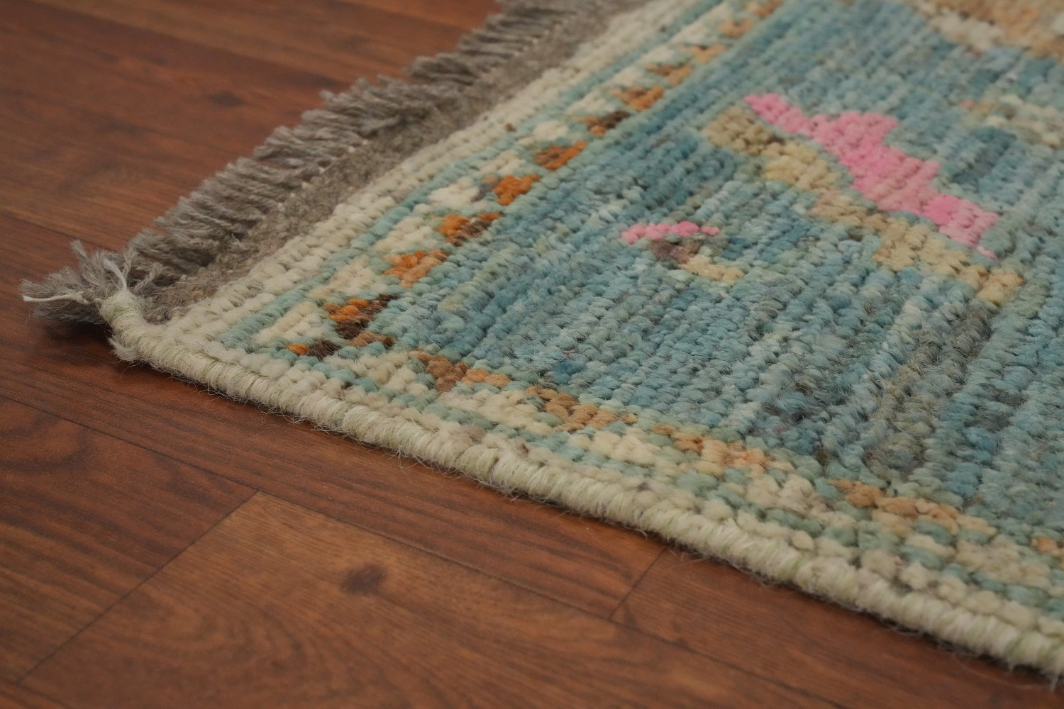Vegetable Dye Oushak Turkish Runner Rug 3x16