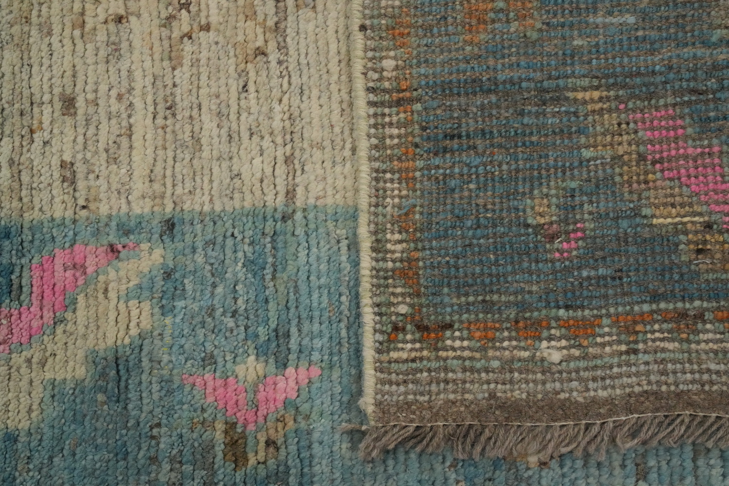 Vegetable Dye Oushak Turkish Runner Rug 3x16
