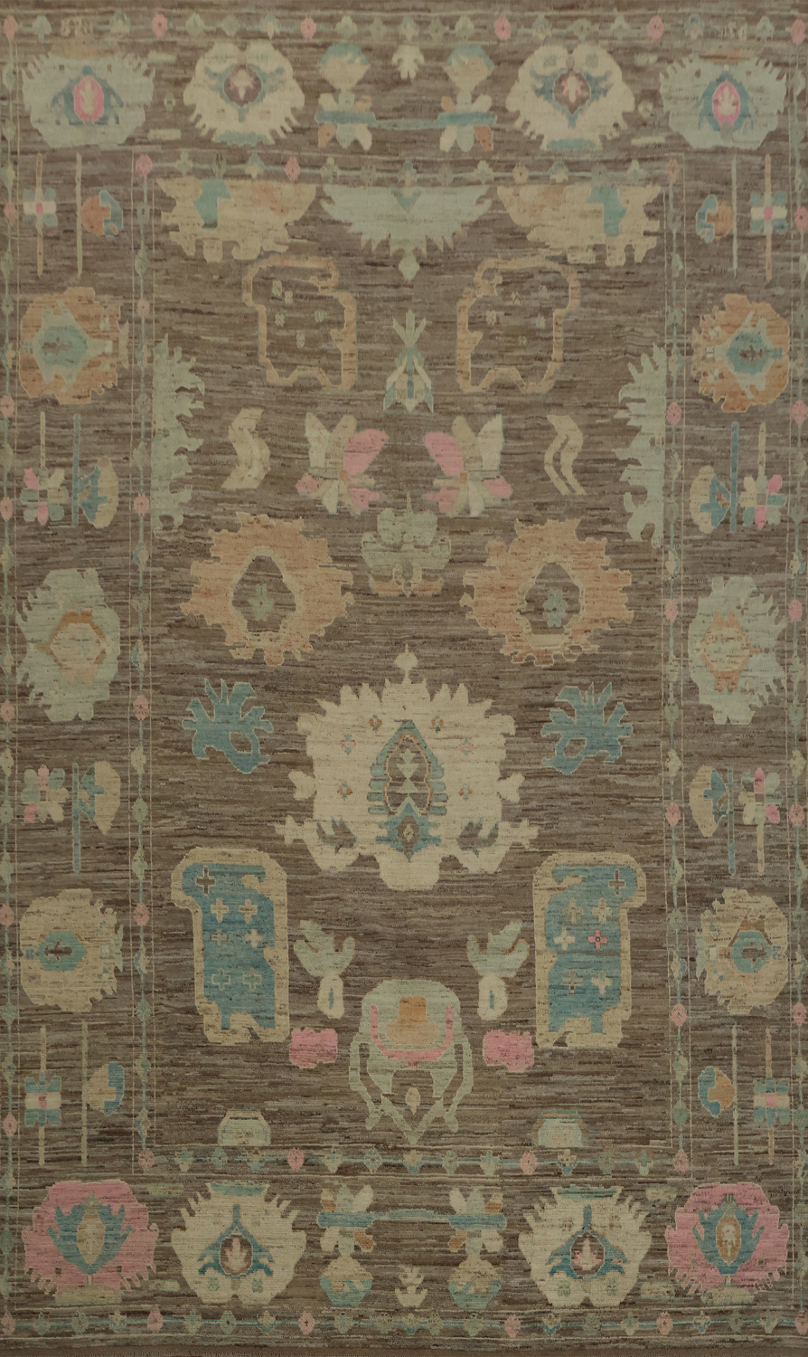 Classic Oushak Vegetable Dye Large Rug 12x18 with Rich Textured Details