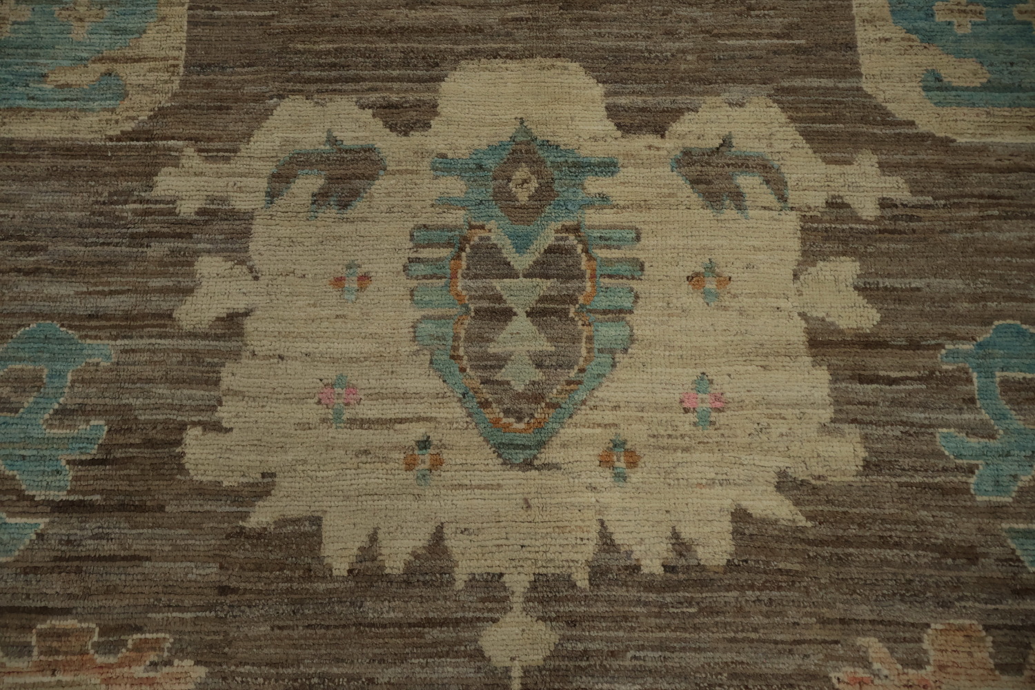 Classic Oushak Vegetable Dye Large Rug 12x18 with Rich Textured Details
