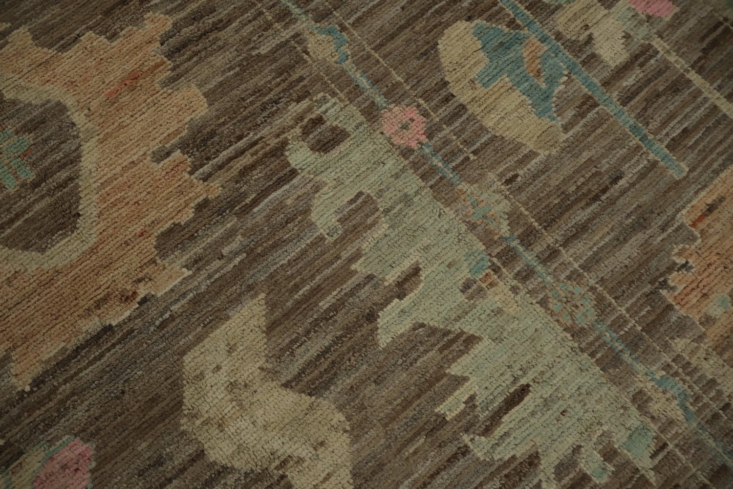 Classic Oushak Vegetable Dye Large Rug 12x18 with Rich Textured Details