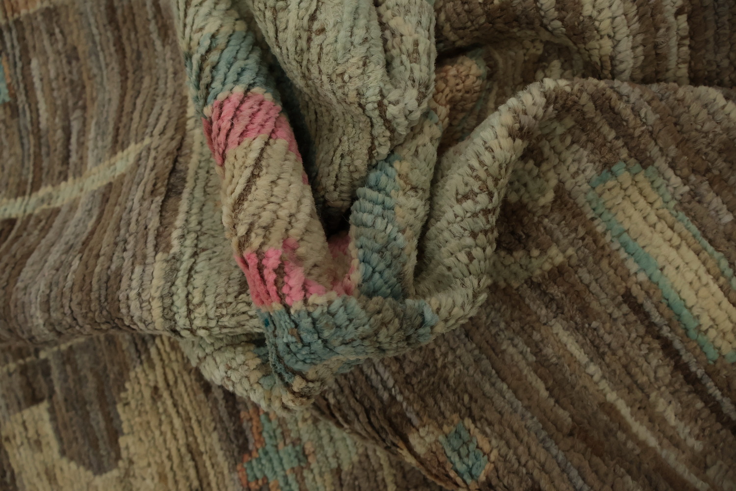 Classic Oushak Vegetable Dye Large Rug 12x18 with Rich Textured Details