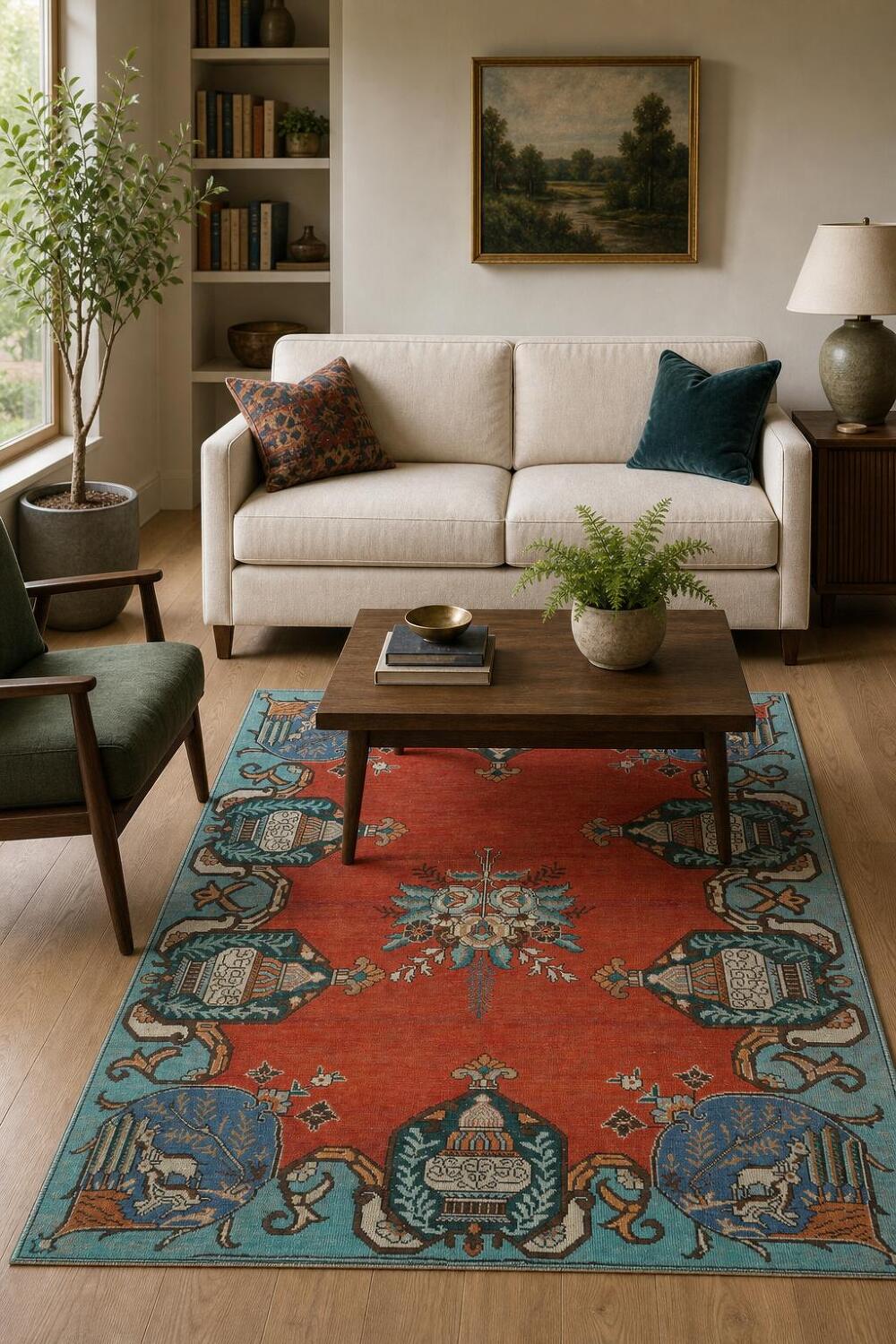 Vintage Wool Tabriz Persian Rug 5x6