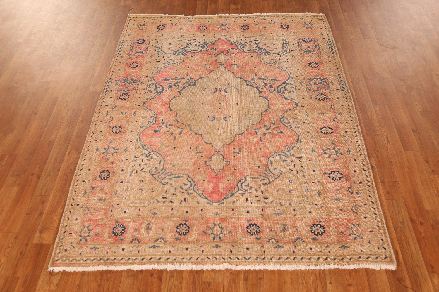 Antique Wool Tabriz Persian Rug 5x6