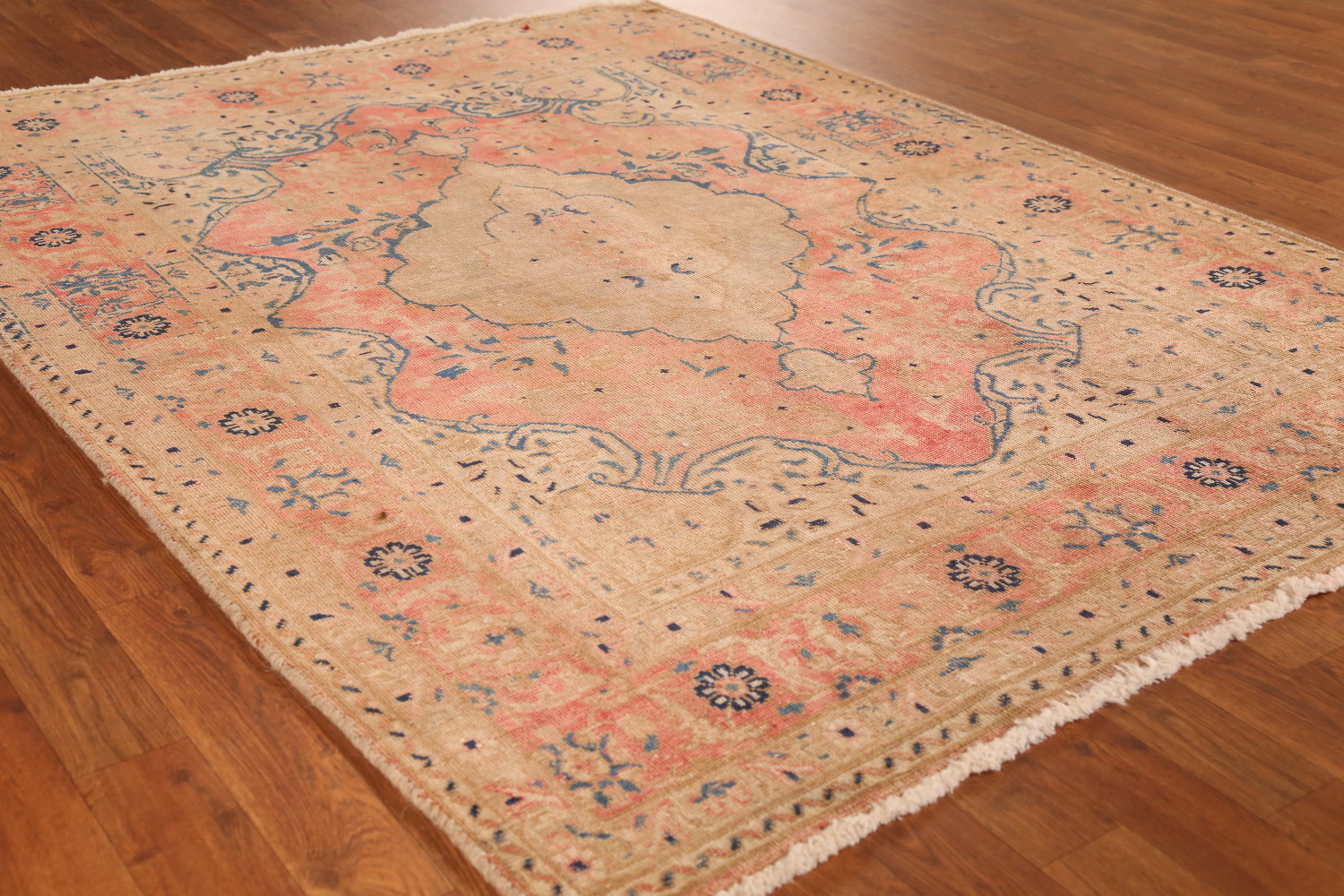 Antique Wool Tabriz Persian Rug 5x6