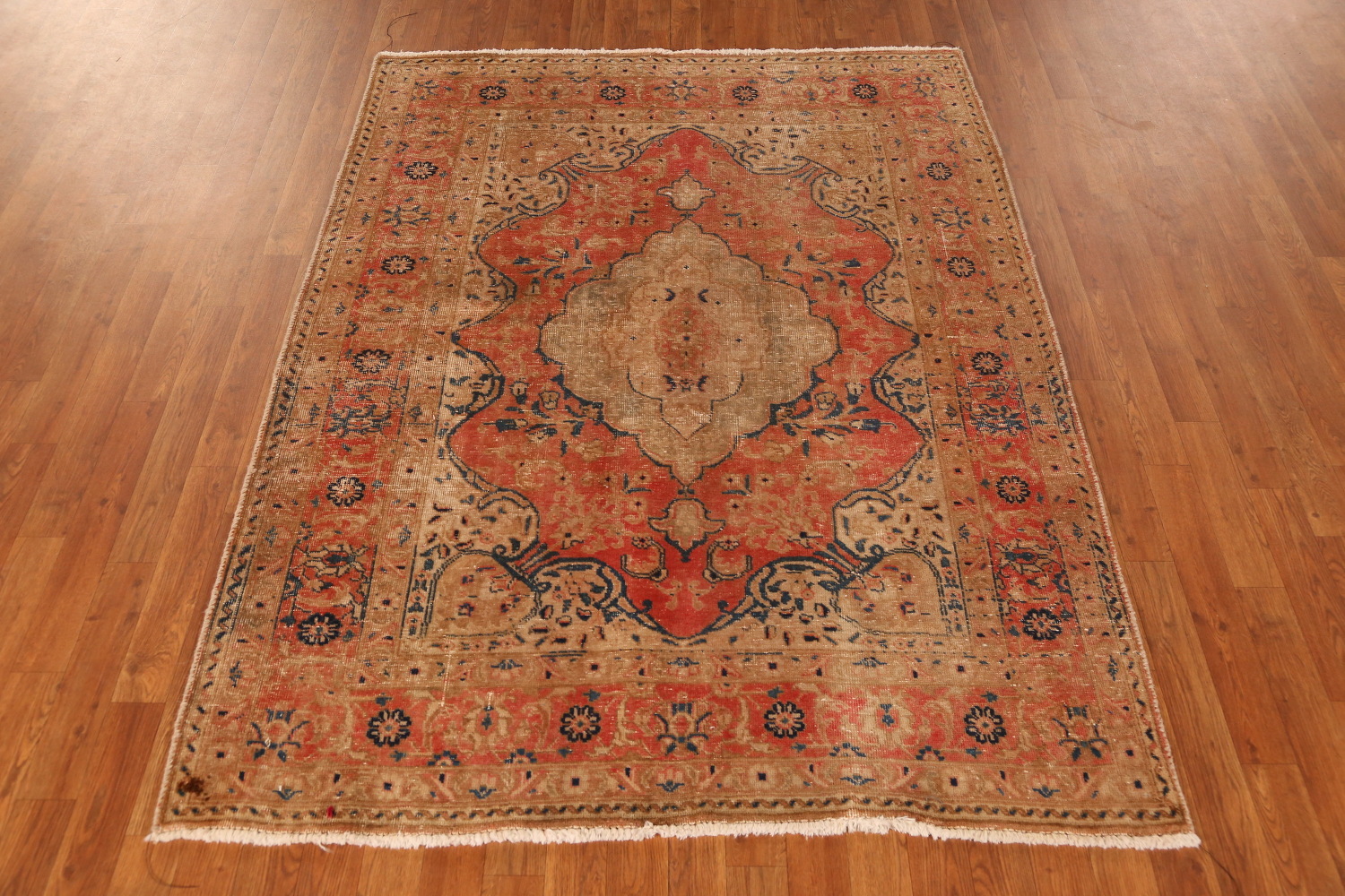 Antique Wool Tabriz Persian Rug 5x6