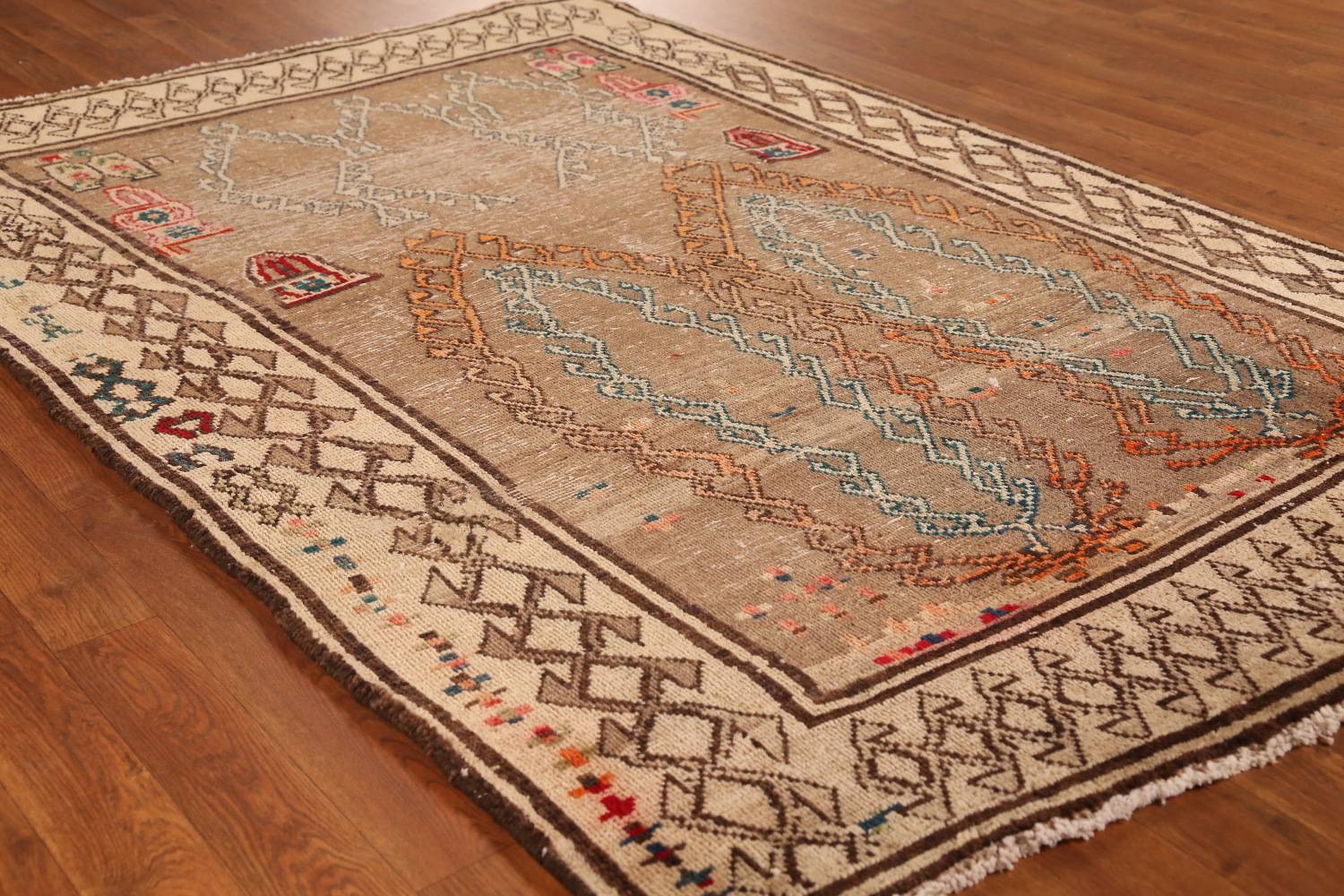Antique Vegetable Dye Gabbeh Persian Rug 4x7
