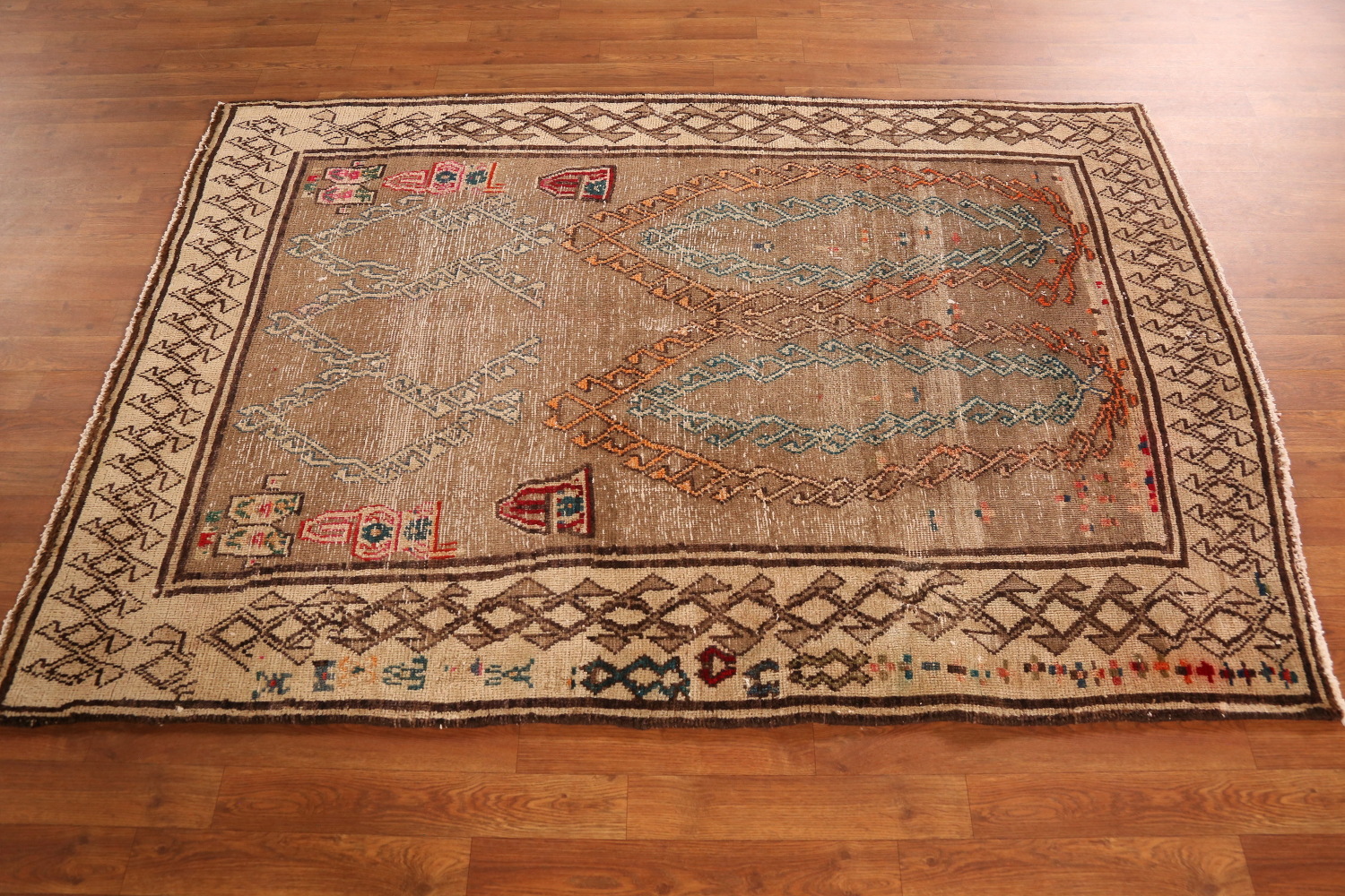 Antique Vegetable Dye Gabbeh Persian Rug 4x7