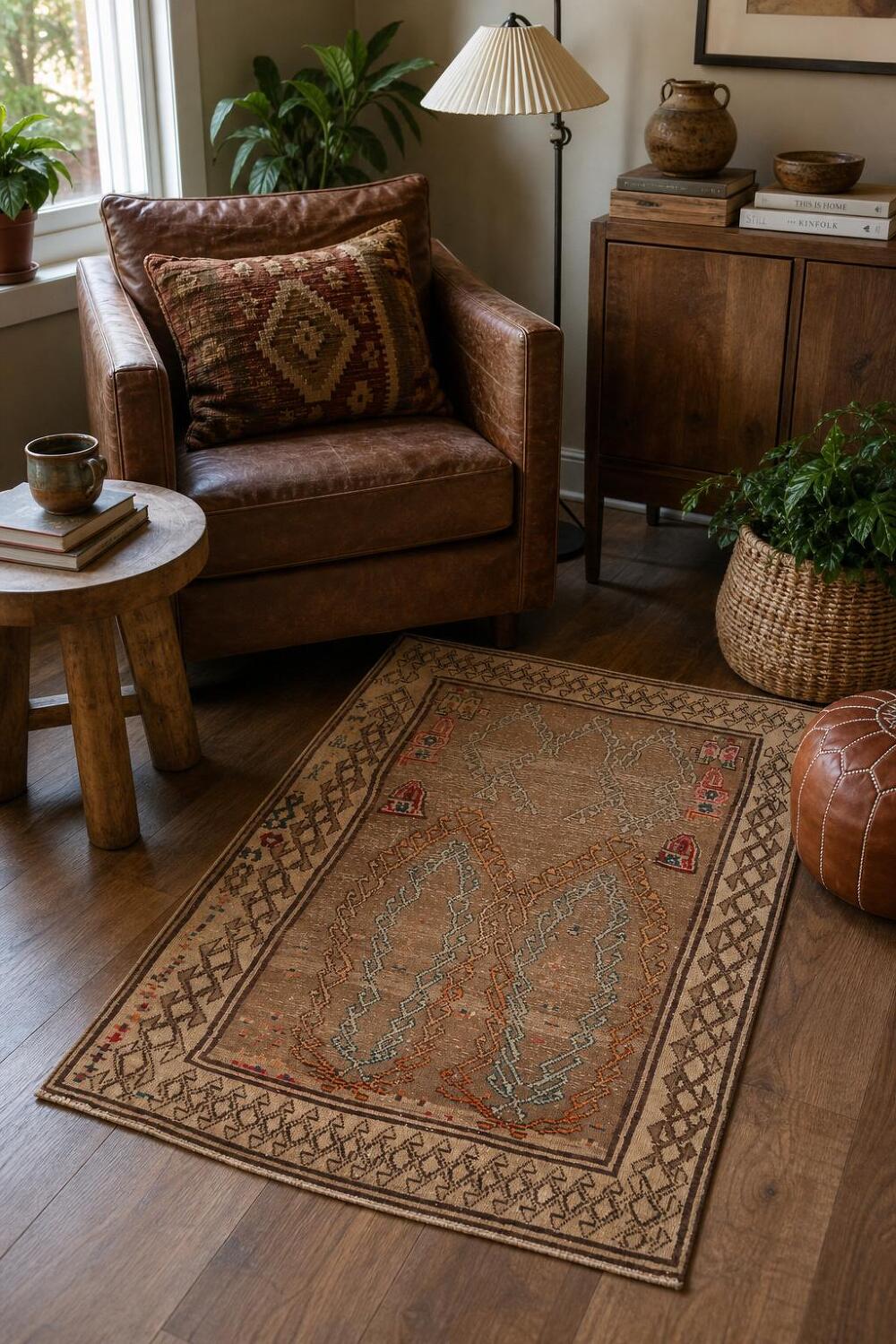 Antique Vegetable Dye Gabbeh Persian Rug 4x7