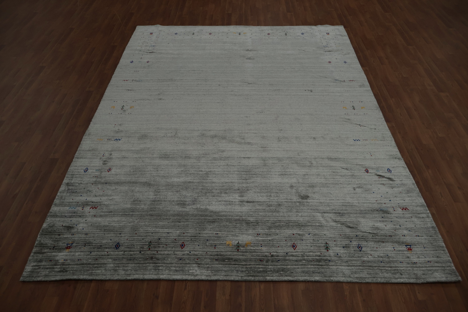 Elegant Minimalist Gabbeh Area Rug 9x12 with Subtle Color Accents Decor