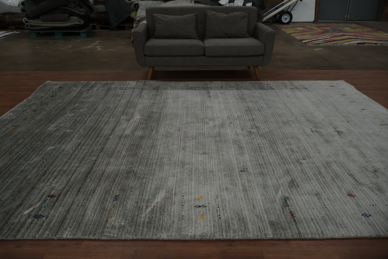 Elegant Minimalist Gabbeh Area Rug 9x12 with Subtle Color Accents Decor