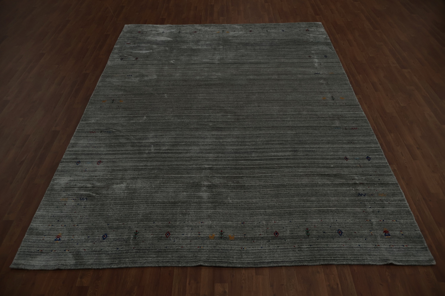 Elegant Minimalist Gabbeh Area Rug 9x12 with Subtle Color Accents Decor