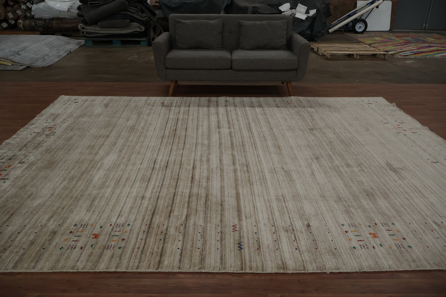 Soft Gabbeh Area Rug 9x12 with Tribal Patterns for Modern Decor
