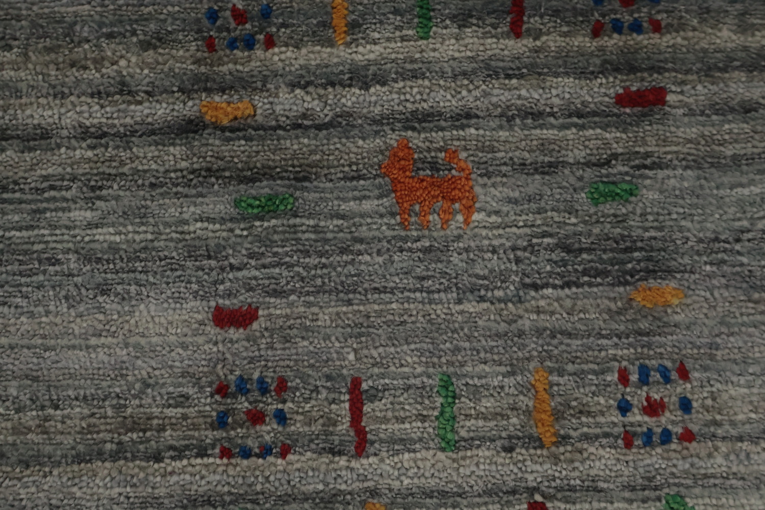 Square Gabbeh Area Rug 10x10 with Artistic Corner Embellishments