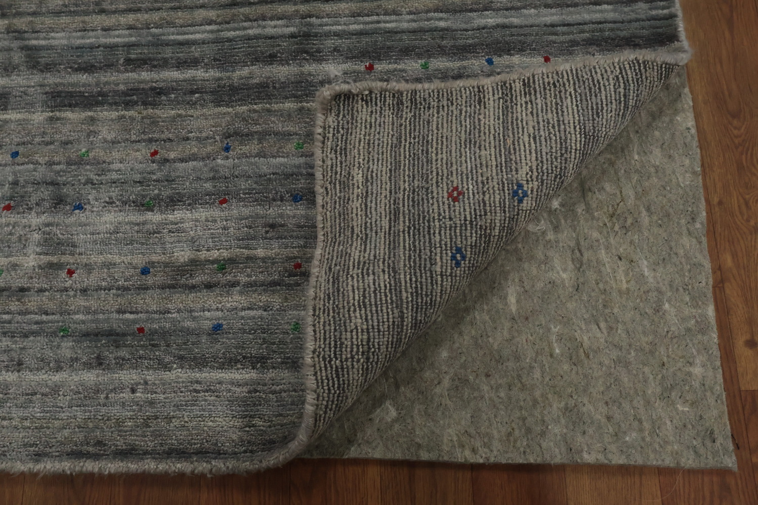 Square Gabbeh Area Rug 10x10 with Artistic Corner Embellishments