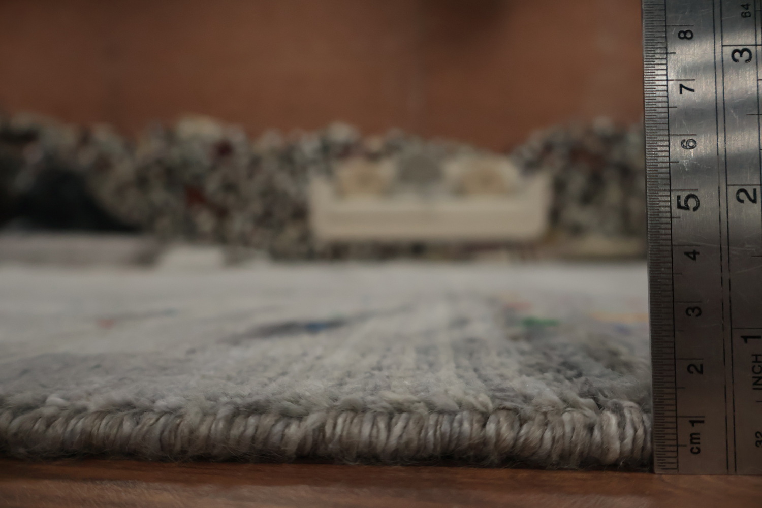 Square Gabbeh Area Rug 10x10 with Artistic Corner Embellishments