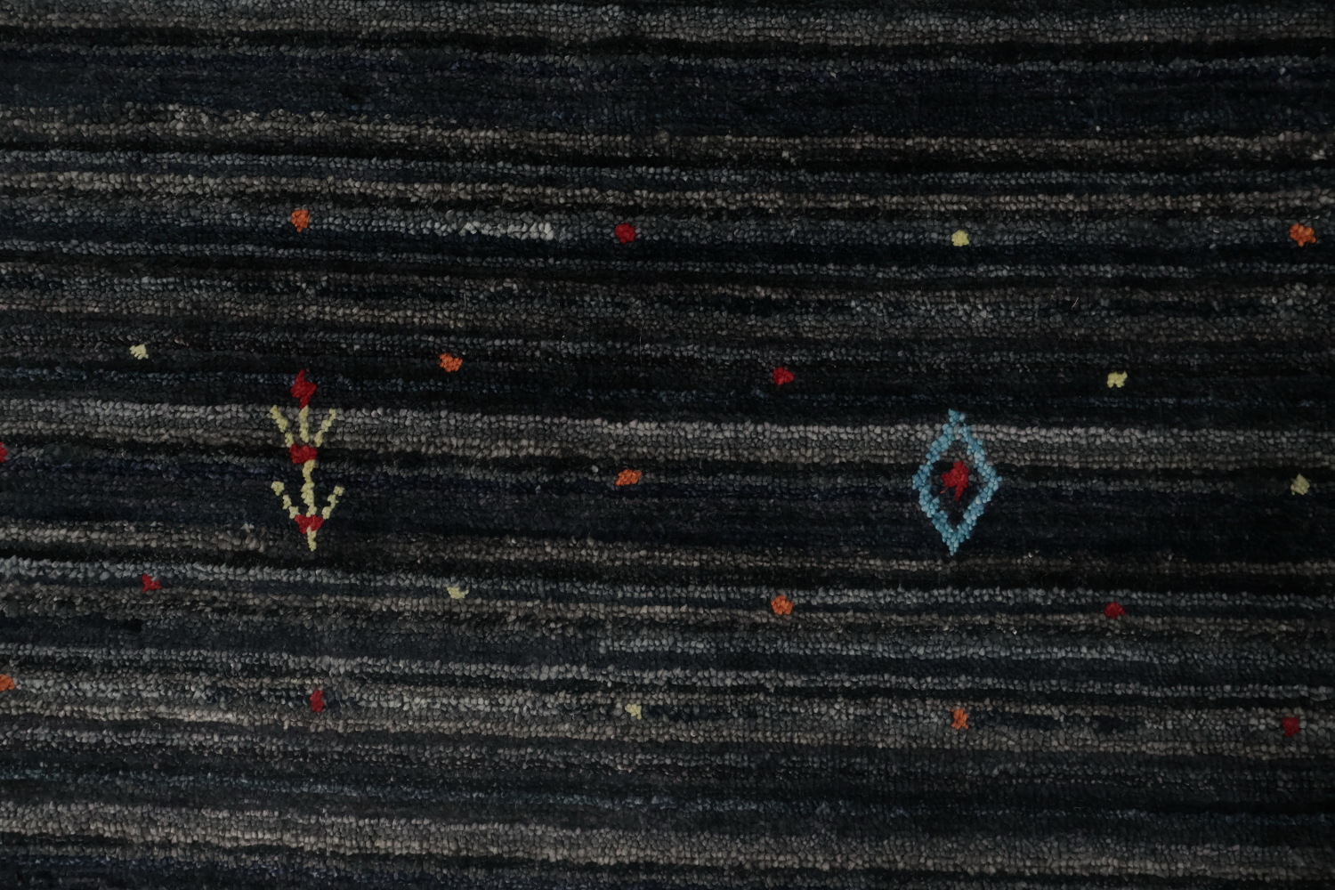 Minimalist Gabbeh Aquare Area Rug 10x10 with Hints of Color Patterns