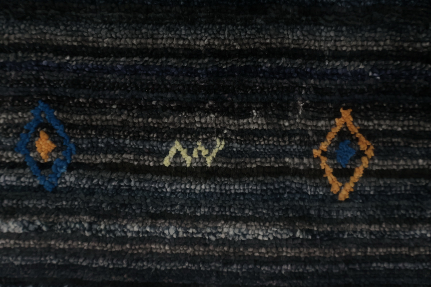 Minimalist Gabbeh Aquare Area Rug 10x10 with Hints of Color Patterns