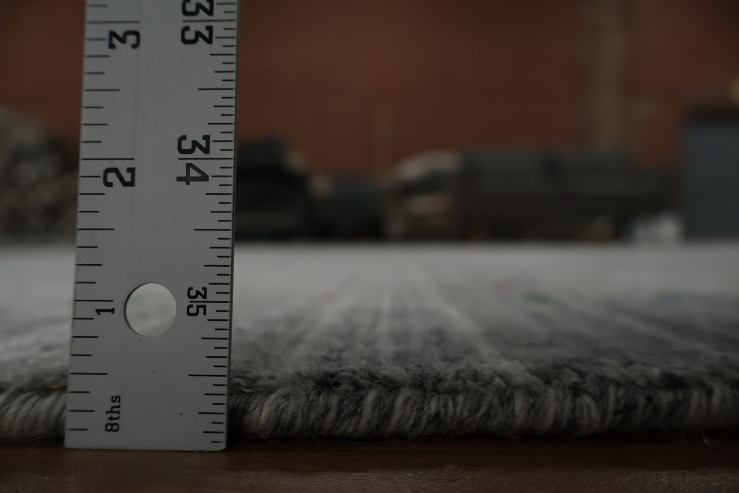 Premium Gabbeh Area Rug 8x12 in Sleek Silver Tone with Patterns