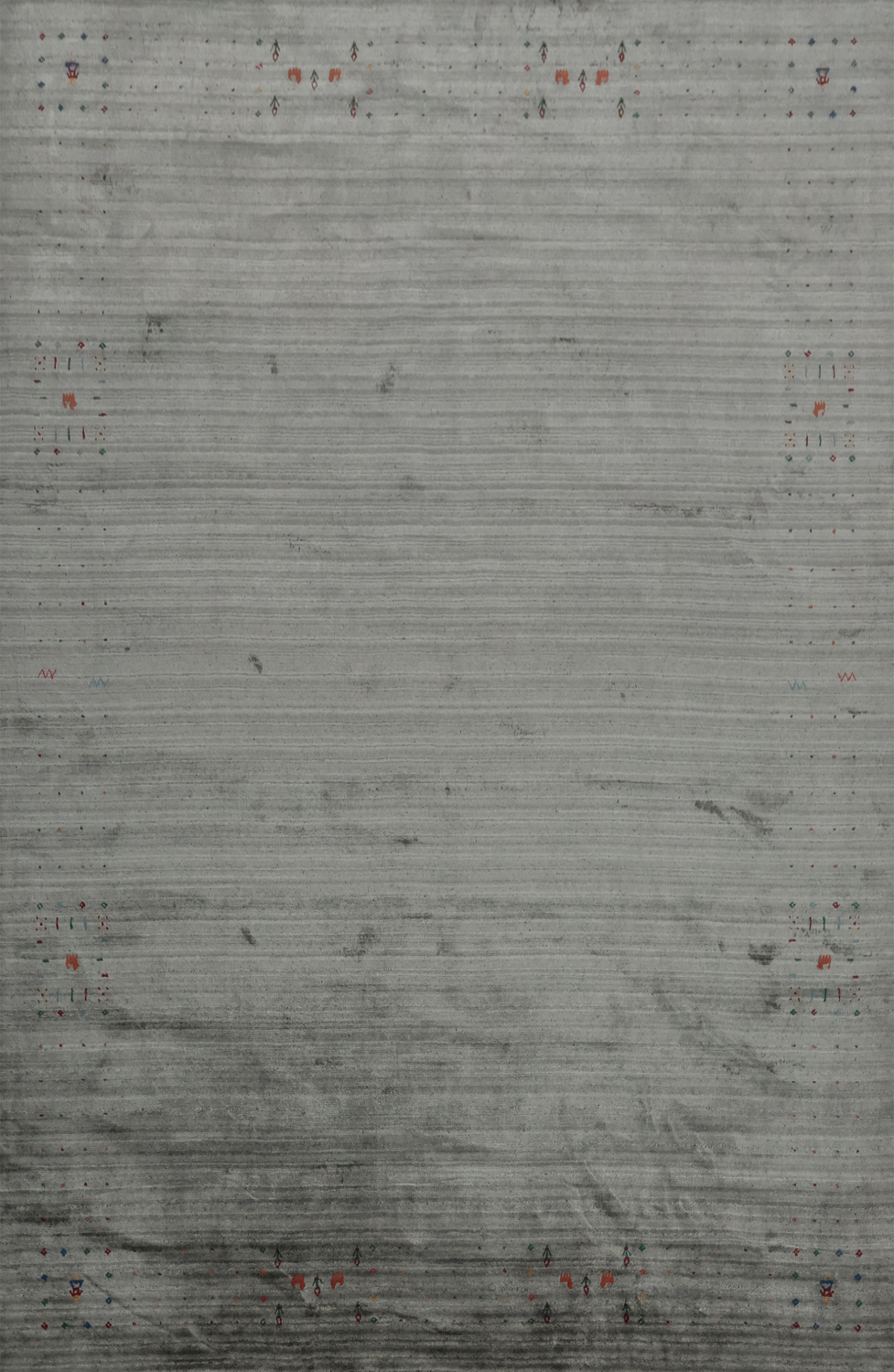 Elegant Gabbeh Area Rug 9x12 with Subtle Tribal Border Accents