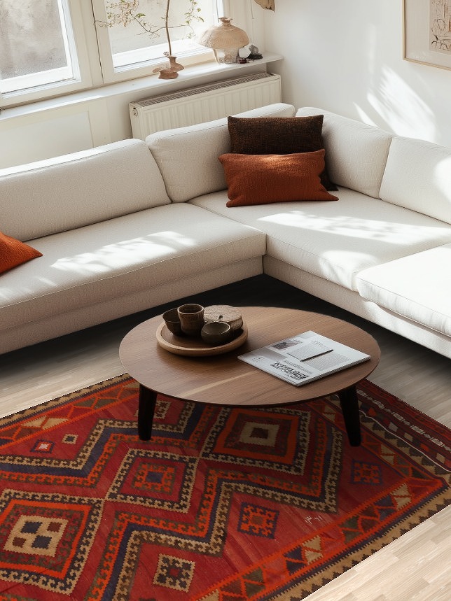 Vegetable Dye Kilim Qashqai Persian Area Rug 5x8