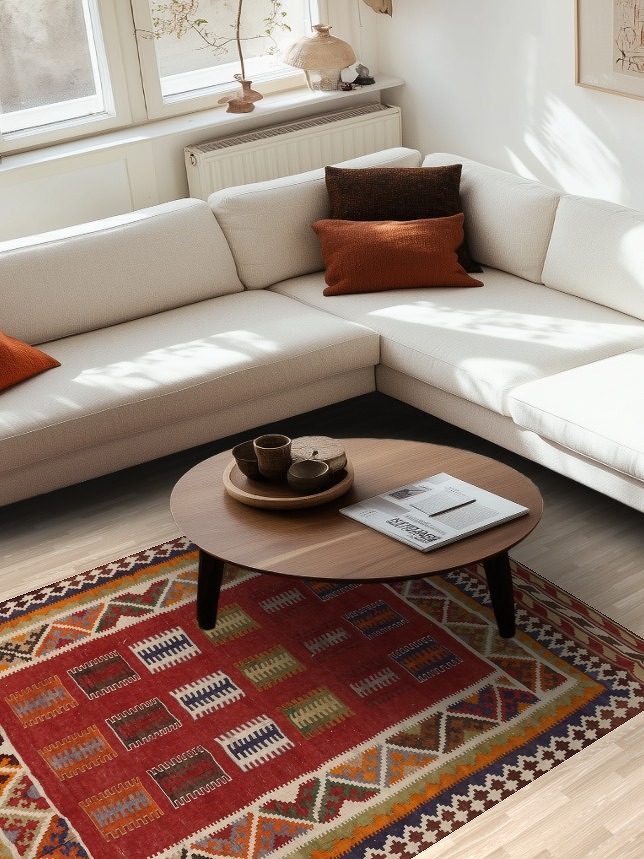 Vegetable Dye Kilim Qashqai Persian Rug 5x7
