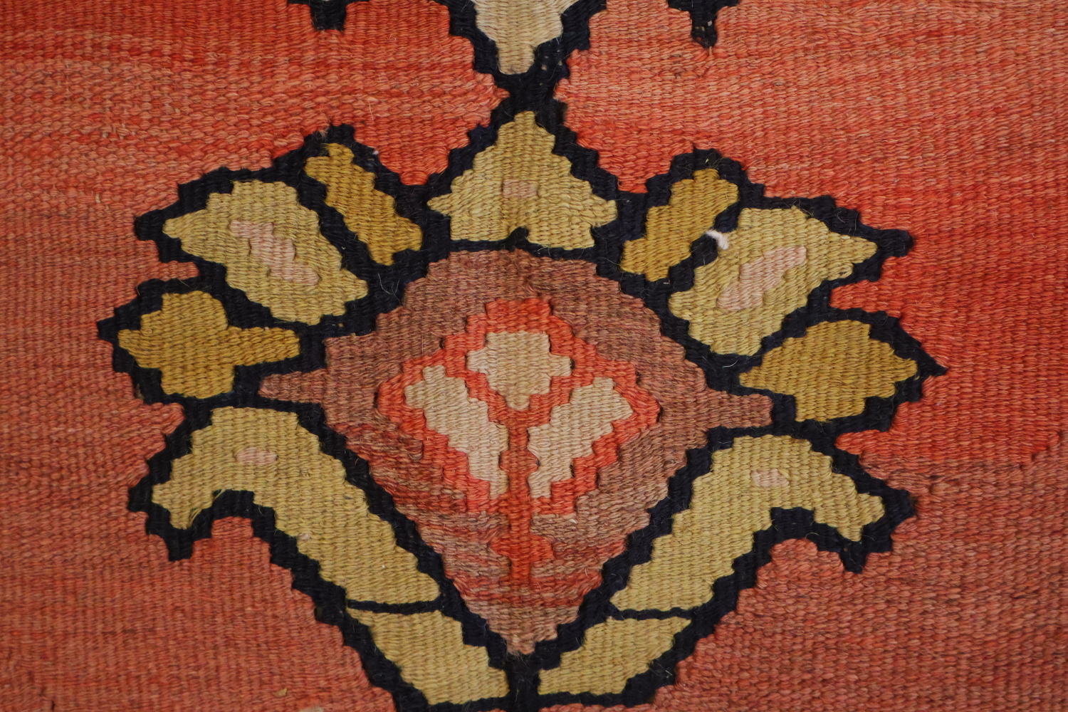 Old Vegetable Dye Kilim Senneh Persian Runner Rug 6x14