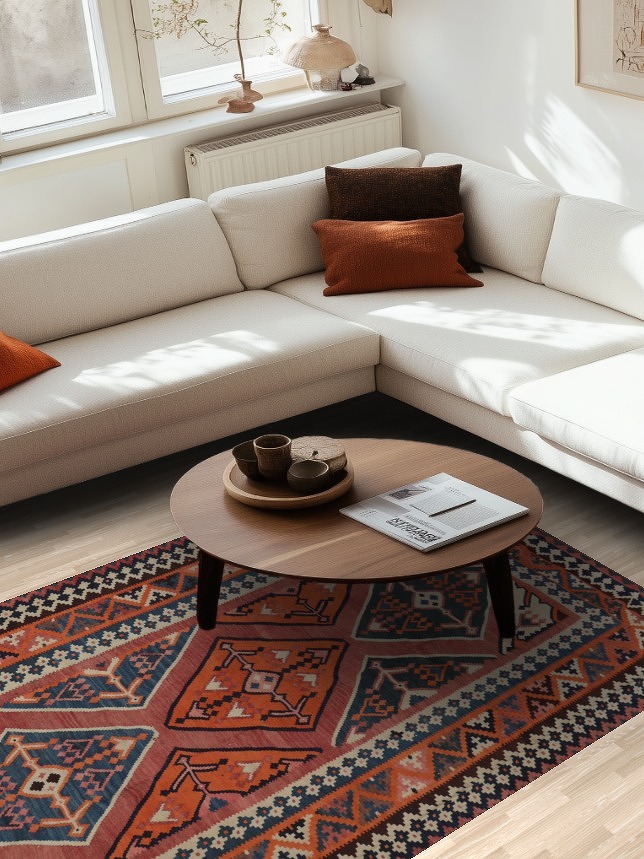 Vegetable Dye Kilim Qashqai Persian Area Rug 5x9