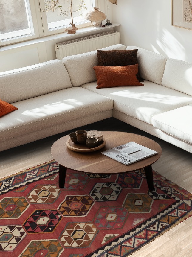 Vegetable Dye Kilim Qashqai Persian Rug 5x7