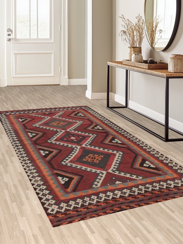 Vegetable Dye Kilim Qashqai Persian Area Rug 5x9